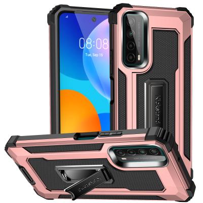 China 2021 Shockproof New Design 2 in 1 Metal Kickstand Back Cover Mobile Phone Accessories Case For Huawei Y9a Y7a Y9 pro 2019 Mate 40 Prime for sale