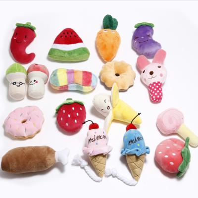 China Wholesale Custom Cute Interactive Chewing Dog Plush Squeaky Toys Viable for sale