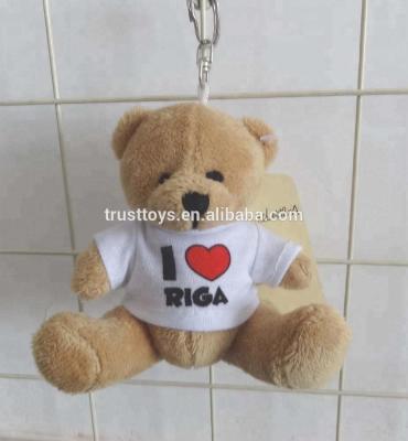 China Cute Soft Plush Bear Key Chain With T Shirt , Plush Toy Key Chain for sale