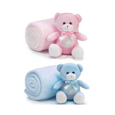 China PORTABLE Newborn Baby Doll Bear Plush Baby Gift Sleepy Blanket for sale