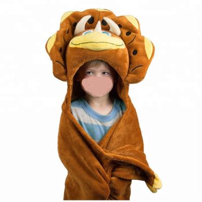 China HOT Animal Triceratop Design Cowl Baby Bath Blanket Soft Fleece Baby Blanket for sale