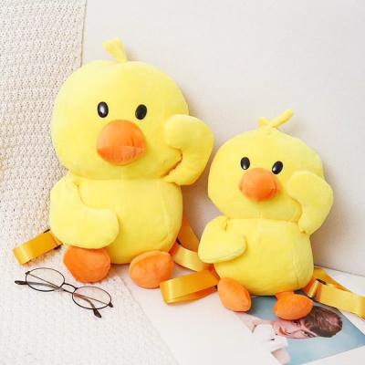 China Cute Yellow RFID Duck Backpack Plush Toy for sale