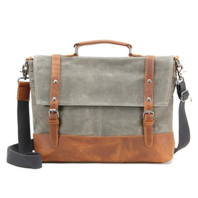 China Custom Canvas and Leather Messenger Bag from Leather or Canvas Factory Direct Supply for sale