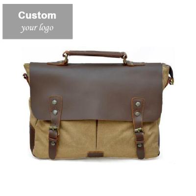 China Leather Or Canvas Waterproof Cross - Body Shoulder Bag Computer Laptop Briefcase Canvas Men Messenger Bags for sale