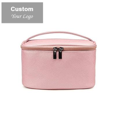 China Fashion Zipper Pink Make Up Pocket Organizer Travel Reusable Makeup Lipstick Toiletry Bag for sale