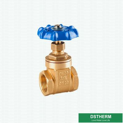 China Customized 200 WOG BSPT NPT Big Style Brass Gate Valve  With Blue Iron Handle for sale