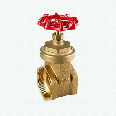 China 3 Inch Red Cast Iron Handle Customized 200 WOG BSPT NPT Big Style Brass Gate Valve for sale