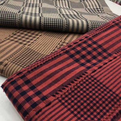 China OEM ODM 80% Cotton 20% Sustainable Linen Plaid Woven Garment Shirt Checked Cotton And Linen Fabric for sale