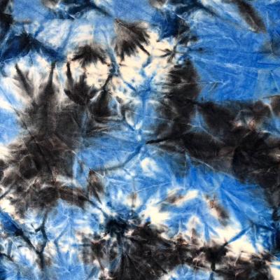 China WholesKorean designer blue 20% polyester stretch textile metallic velvet embossed fabric floral cut viscose printed tie dye velvet fabric for sale