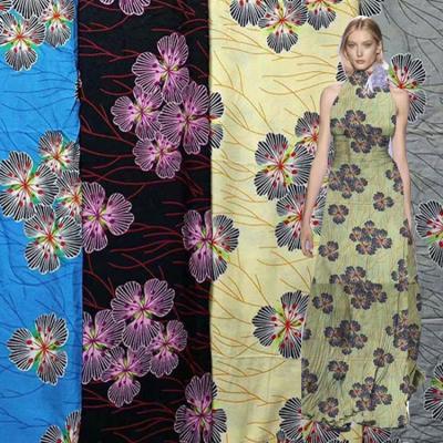 China New Design 100-200gsm Sustainable Clothing Garment Fabrics Soft Floral Patterns Woven Printed Viscose Rayon Fabric for sale