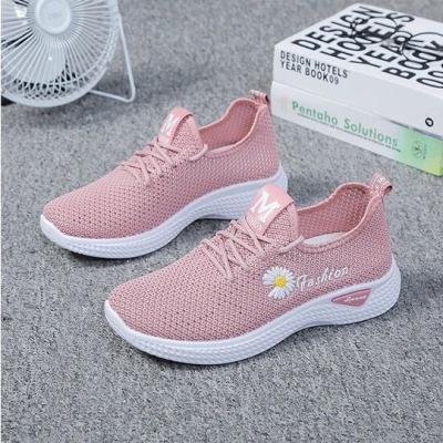 China Cushioning Hongyan Breathable mesh fabric shoes women's casual shoes women's fashion running shoes for sale