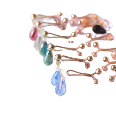 China 2021 Trendy Muslim Hijab Scarf Drops Latest Design Vintage Colorful Glass Jewelry Dangling Clips Fashion for sale