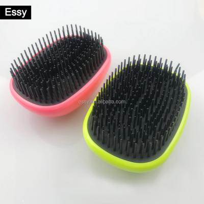 China Compact rectangle hair brush with lid tangle knot stiffen detangler detangling hair brush for sale