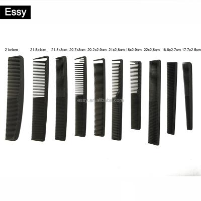 China Custom Carbon Comb Salon Use Hair Products Fiber Haircut Barber Strong Black Heat Resistant Comb for sale