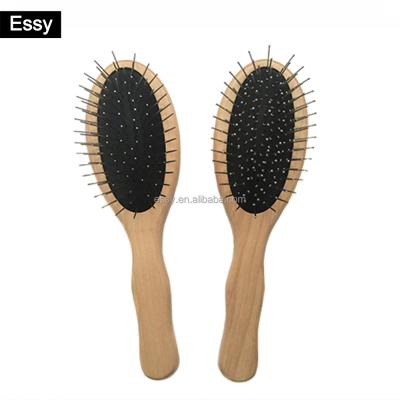 China Metal Compact Bristle Private Label Wooden Hair Brush for sale