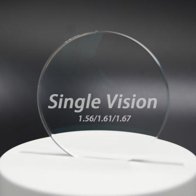 China Single Aspherical Blue Resin Lentes Resin Lens 1.56/1.61/1.67 Vision Cup Ophthalmic Single Vision Blue Coating Optical Lens for sale