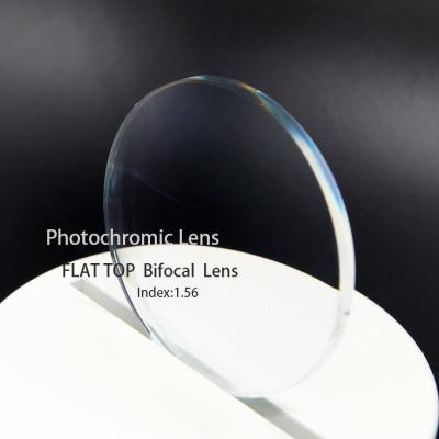 China Factory Outlet Photochromic Abbe Value 32 Optical Lenses 1.56 Bifocal Photochromic Lens FLAT SURFACES for sale