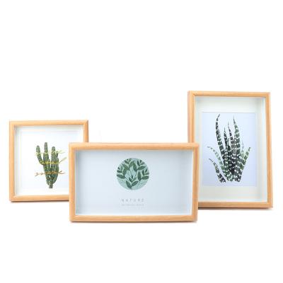 Cina A4 Simple Wooden Three-dimensional Creative Nordic Wall Hanging Wholesale 678 10 Square Frame Photo Cavity Oil Painting Stick Fram in vendita