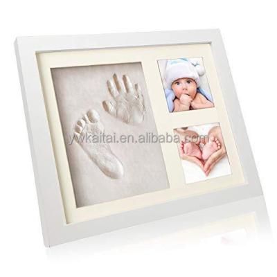 China Baby Hand and Footprint Environmentally Friendly Baby Picture Frame Kit Keepsake Baby Shower Gifts from Mom for Record Boy and Girl for sale