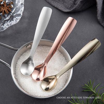 China Stainless steel 18/8 mirror polishing gold color spoon rose gold spoon Silver spoon With Custom Logo for sale