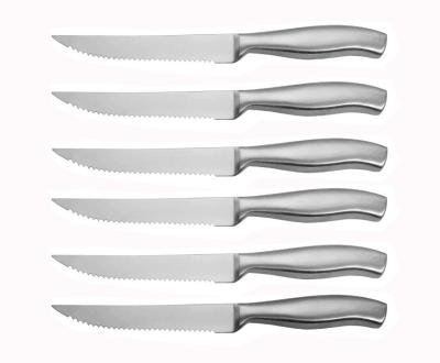 China Wholesale 6PCS Sharp Steak Knives With Hollow Handle For Kitchen Gadget for sale