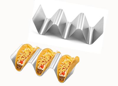 China Wholesale Premium Stainless Steel 3 Pack Taco Holder For Baking Dishwasher customize Taco Stand for sale