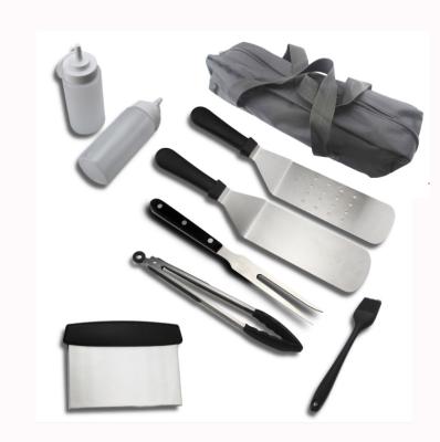 China 9pcs Accessories Kit Restaurant include Spatula and brush Set for  Grill Cooking with Carrying Bag for sale