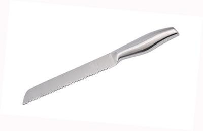 China Stainless steel serrated  bread knife with hollow handle for kitchen knife for sale