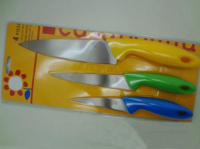 China Colorful PP Handle Kitchenware Knife Set Of 3pieces For Kitchen Knife for sale