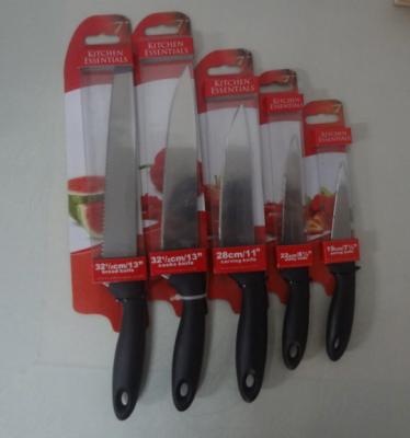 China 5PCS Kitchen Knives With PP Handle  PVC Card Packing For Promotion Product for sale