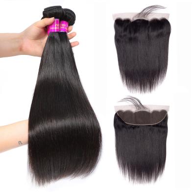 China BW/DW/LW/NW/WW/ST/KC/DC/LC/YAKI Free Sample 9A Unprocessed Brazilian Virgin Hair Bundles With Headbands Ear To Ear Lace Frontal Closure for sale