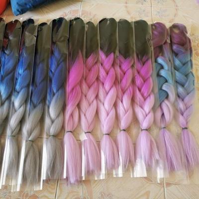 China High Temperature Synthetic Fiber 3 Pieces For $1Jumbo Braid Ombre Expression Braids Extension African Crochet Curly Synthetic Braiding Hair for sale