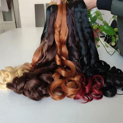 China Synthetic hair 2pcs for $2 spiral wavy braiding hair customized freetress extension hair extensions 150g curly cheap loop hair for sale