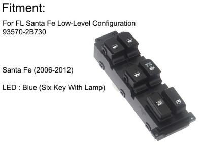 China Front Left Master Window Control Switch Low Specifica Six Key Blue Light for sale