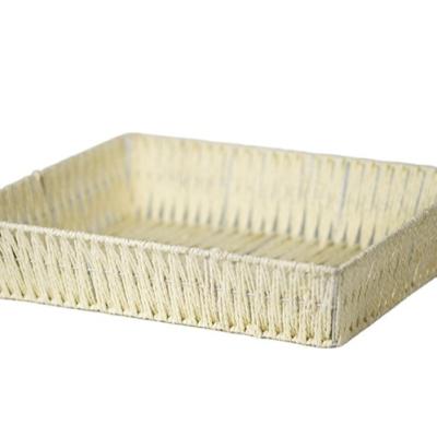 China Wholesale High Quality Paper Basket Rope Bread Storage Basket Under Shelf Mesh Storage Containers Basket for sale