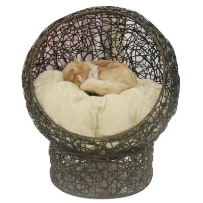 China Sustainable Price Concessions Bed Pet PP Rattan Iron Material Rattan Raised Cat Tree Pet Nest for sale