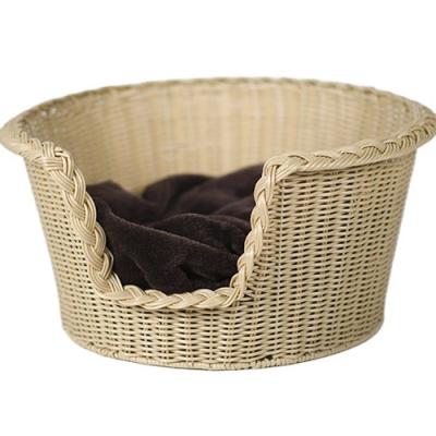 China Brown Sustainable High End Round Manufacturing Technology Small Pet Cat Nest Bed Pet Nest for sale