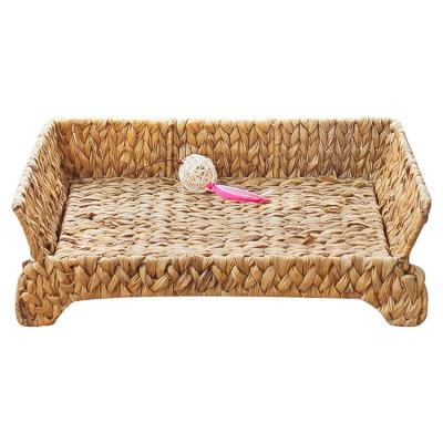 China Sustainable High Quality Durable Using Various Banana Leaf Cat Nest Basket Woven Toys Pet Felt Basket for sale