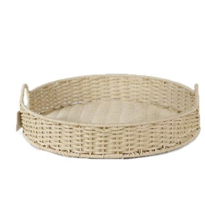 China Durable high quality using various popular product rattan round serving tray for sale