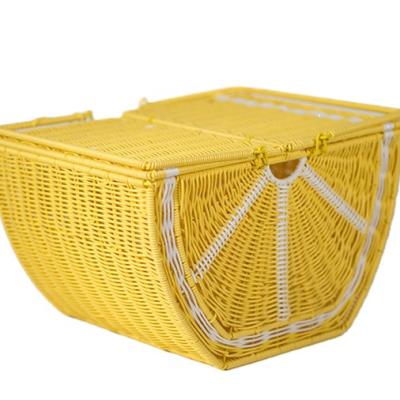 China Storage Basket Best Selling Goods Using Popular Product Watermelon Shaped Eco Friendly Woven Picnic Baskets With Lid for sale