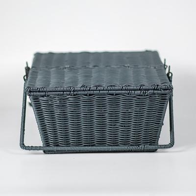 China Hot Selling Popular Storage Basket Good Quality Product Rattan Set Picnic Basket With Lid for sale