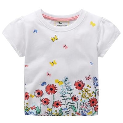 China Casual Summer Sustainable Child Top T-Shirt Baby Girls Soft Cotton T Shirt for sale