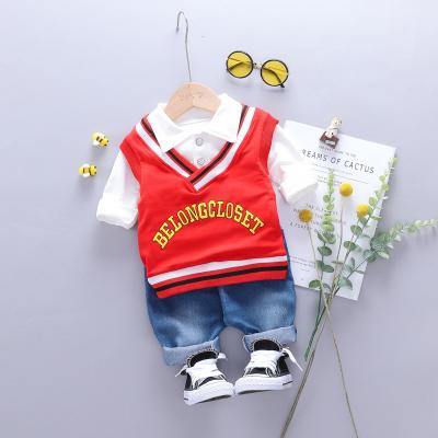 China Autumn Spring casual 1-4 years old boy clothes baby clothes set 3 pieces cotton Korean boy clothes for sale