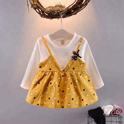 China New Design Autumn Spring Sustainable Baby Clothes Cotton Cute Floral Babies Dress for sale