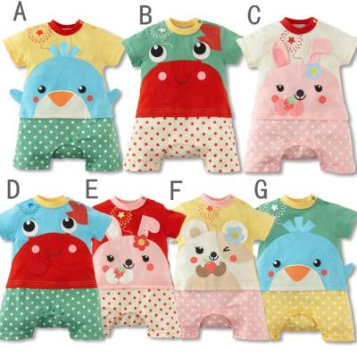 China Hot Selling Adult Short Sleeve Products Short Sleeve Boutique Printing Cute Animal Baby Romper Cotton Baby Clothes Wholesale for sale