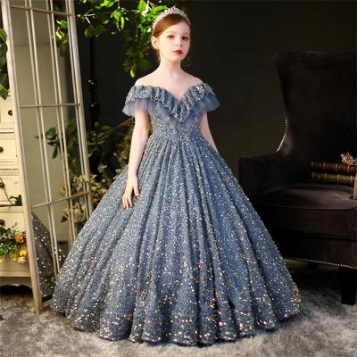 China Breathable High Level Wedding Party Dress Ball Gown Summer Bling Baby Long Dress for sale