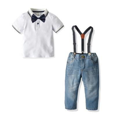 China Baby Boy Casual 2 Pieces Suits Clothes New Baptism Formal Dress Party Jumpsuit Children Outfits Short Set for sale