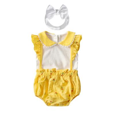 China Wholesale Baby Summer Romper Baby Clothes Ruffle Romper Newborn Cotton Overalls Clothes for sale