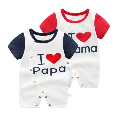 China Polyester/Cotton New Infant Rompers 3-18 Months Fancy Summers Baby Clothes Cotton Baby Rompers Mama Love Daddy Love for sale