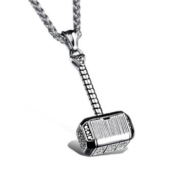 China Custom Hiphop Cool Rock Necklaces Chain Hammer Stainless Steel Fashion Necklace Jewelry Gold Sliver Black Color Pendant For Mens Boys for sale